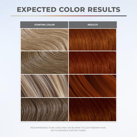 XMONDO before and after hair showing enriched copper tone and shine