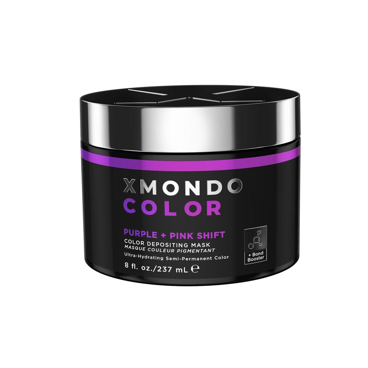 XMONDO front packaging showing purple-pink shade and product benefits