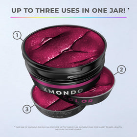 XMONDO styled model with berry hair showcasing color payoff and healthy shine
