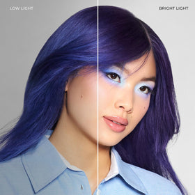 XMONDO pigment swatch on hair strands demonstrating shade shift and multi-tonal depth
