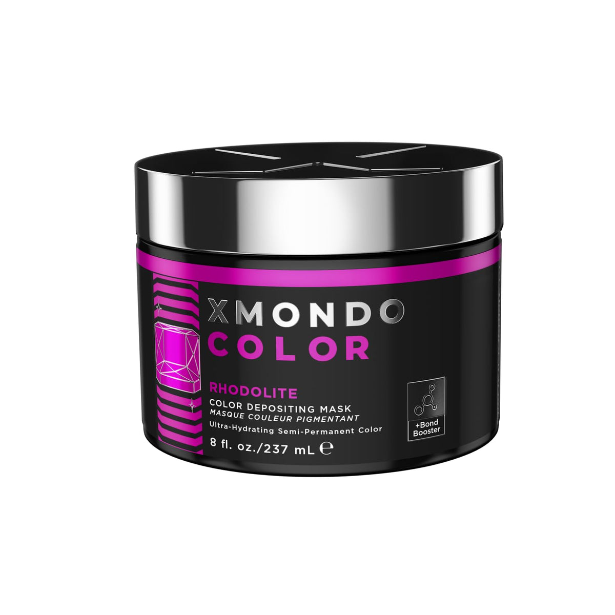 XMONDO front packaging showing Rhodolite vibrant pink shade and benefits