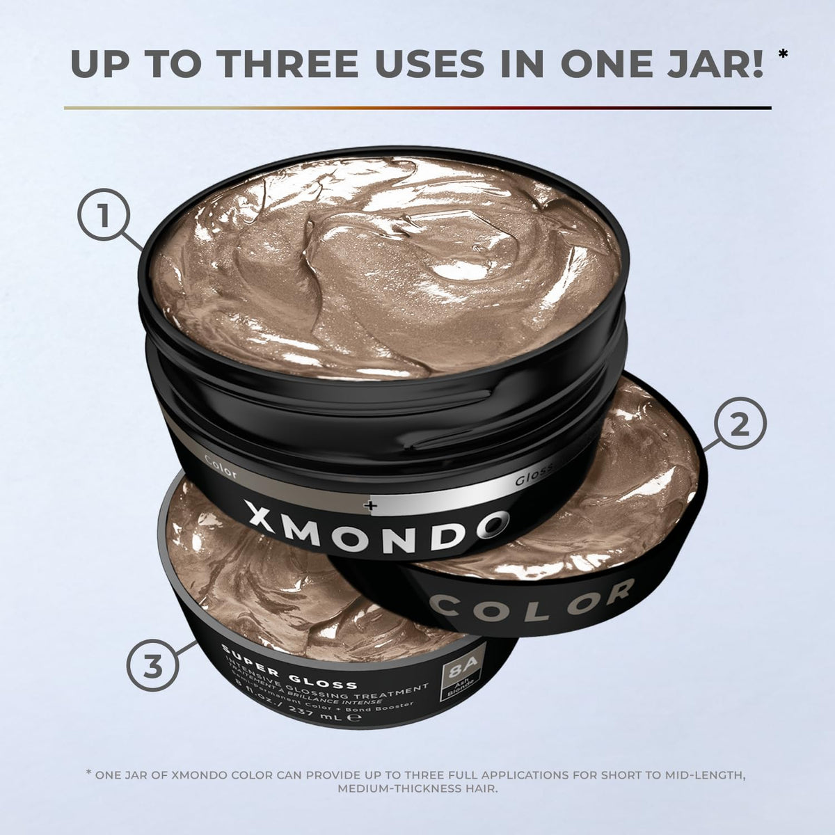 XMONDO rinse-out at sink showing easy removal and even pigment payoff