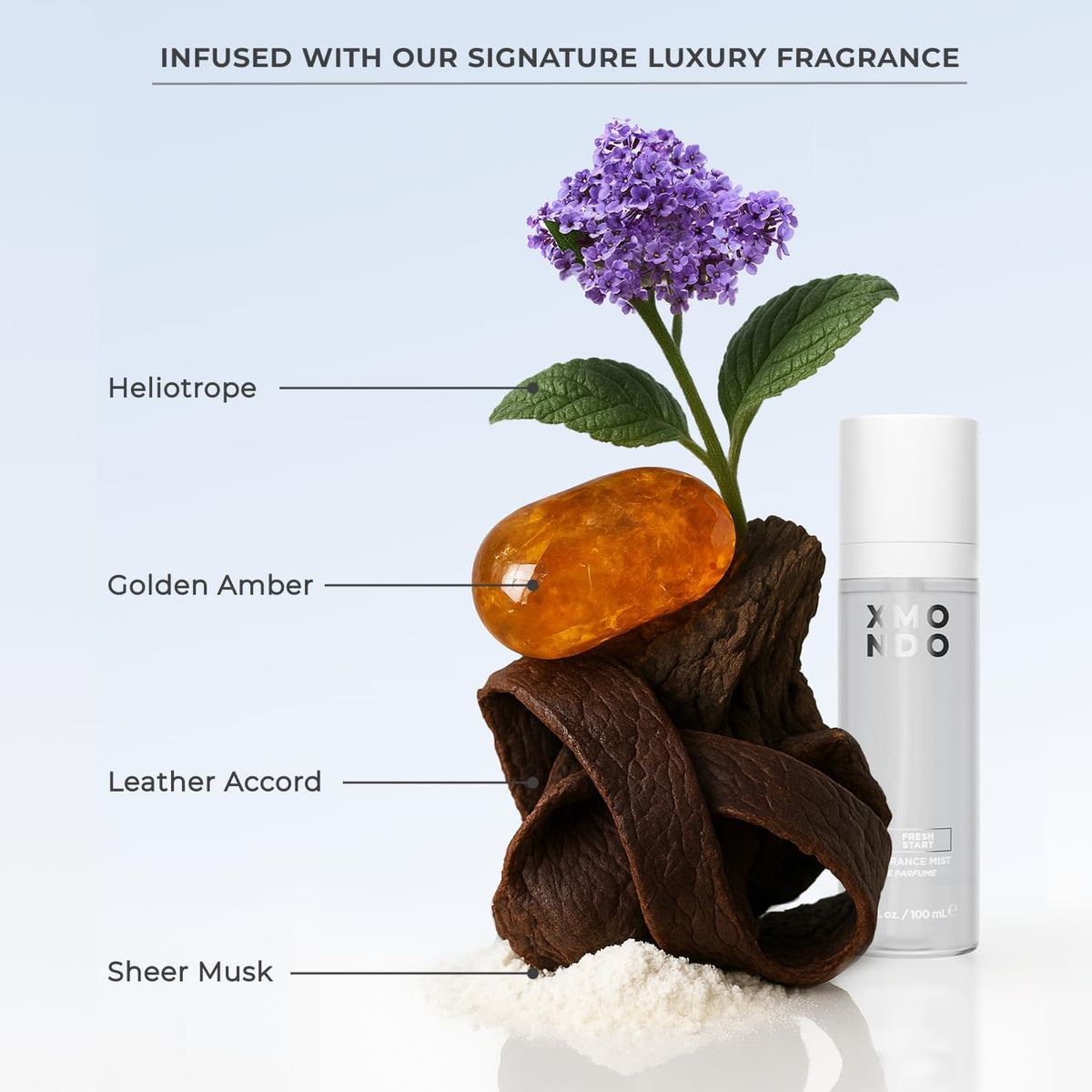 XMONDO model with glossy black hair showing revitalized shine
