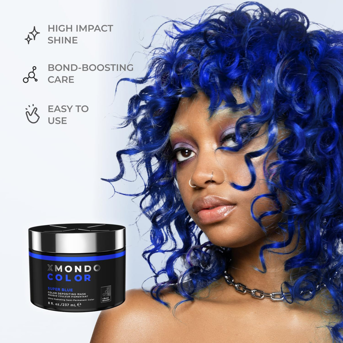 XMONDO product label and ingredients list highlighting bond booster and hyaluronic benefits
