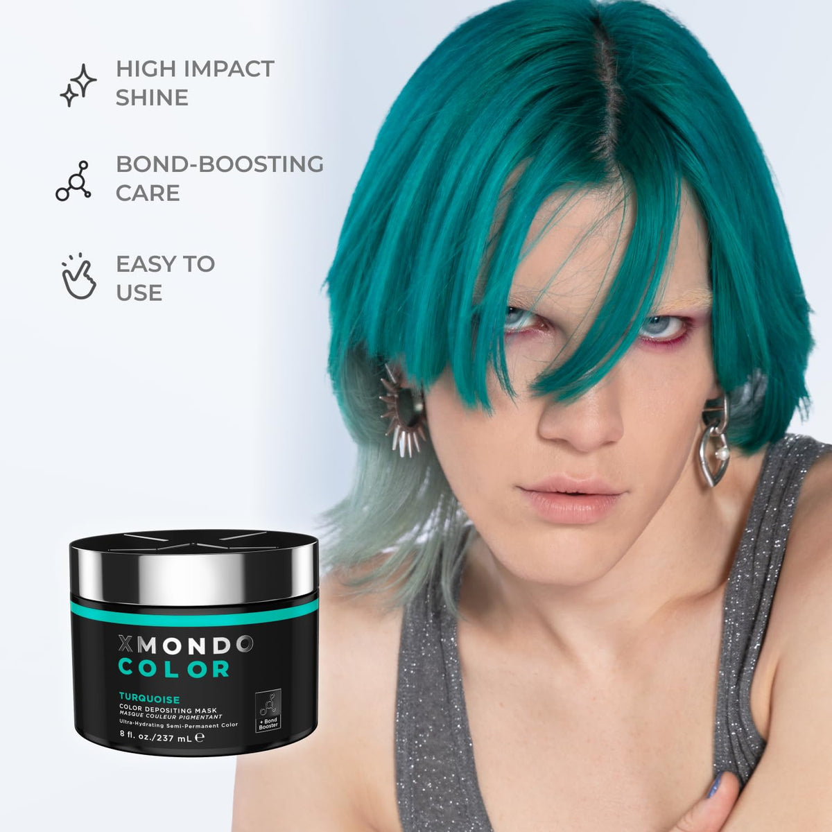 XMONDO jar cap and label detail highlighting ingredient benefits