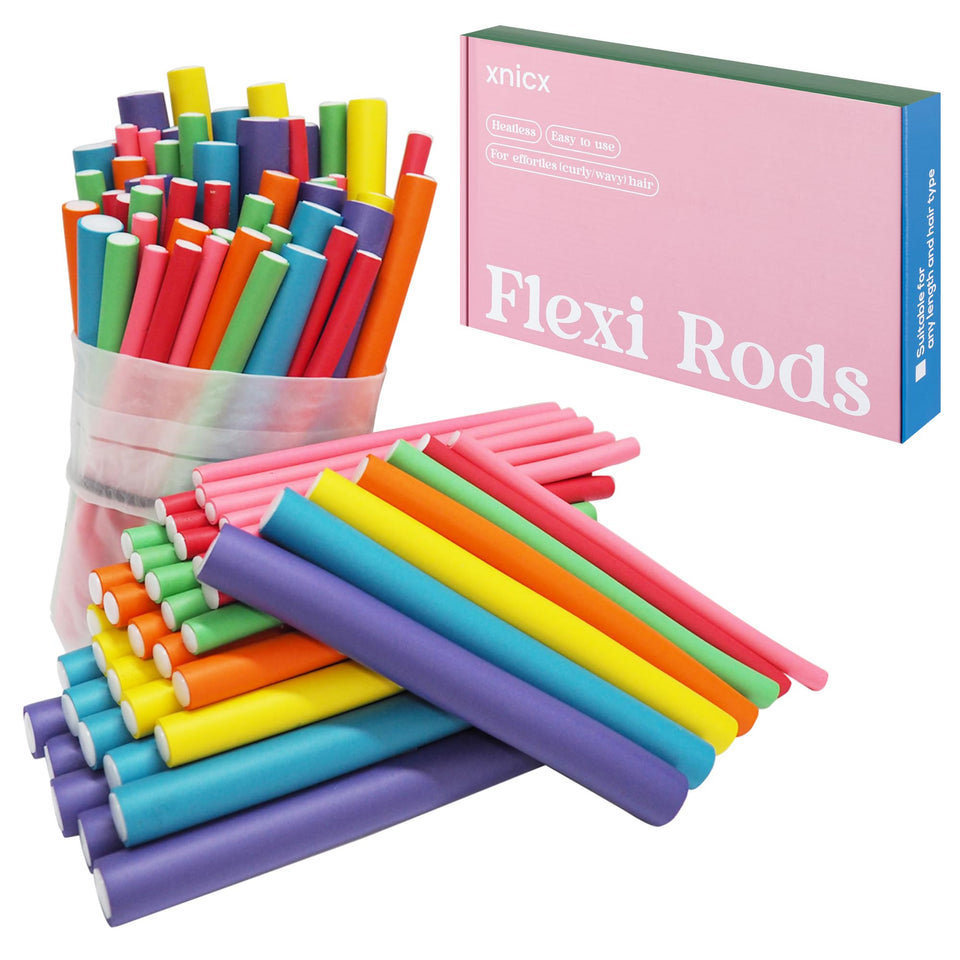xnicx front packaging showing 47-piece set and colorful rods for styling