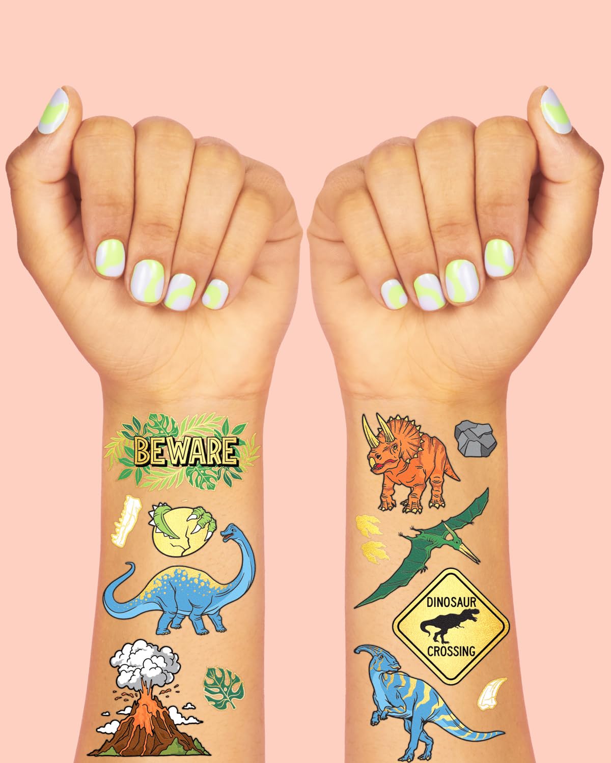 xo, Fetti demonstration of applying tattoo on a child’s arm showing simple, quick application