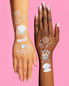 xo, Fetti demonstration of application on wrist, shows easy water-on application