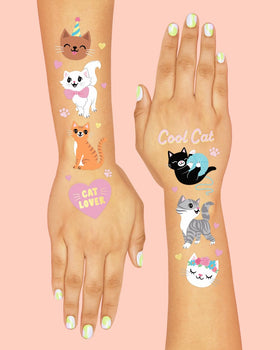 xo, Fetti child applying a cat tattoo showing easy one-minute application