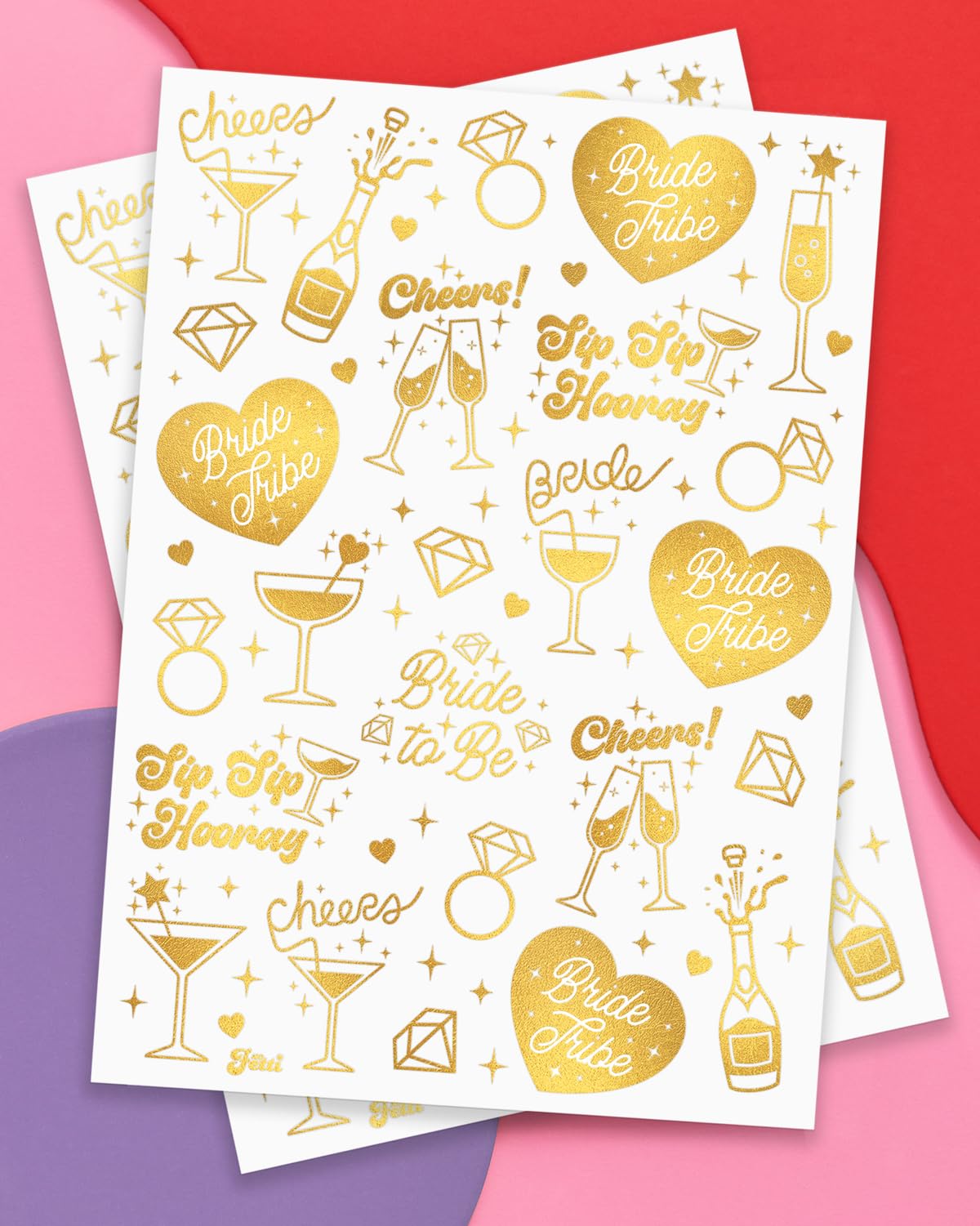 xo, Fetti close-up of gold foil texture highlighting long-lasting shine