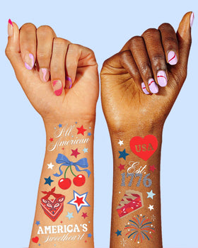 xo, Fetti metallic close-up highlighting shimmer and crisp print