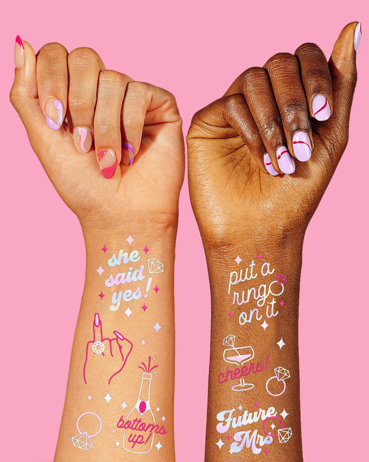 xo, Fetti close-up of iridescent foil detail highlighting shine and fine lines