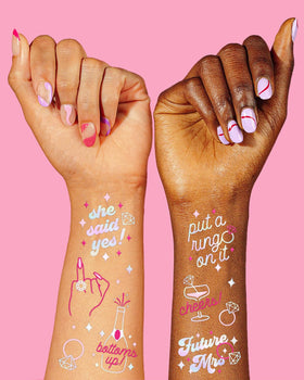 xo, Fetti close-up of iridescent foil detail highlighting shine and fine lines