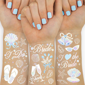 xo, Fetti front packaging showing seashells and wedding bells, adds instant party glamour