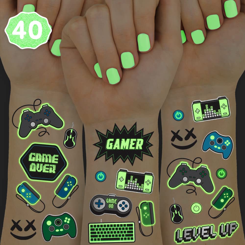 xo, Fetti front packaging showing 40 gamer tattoos, great for party favors