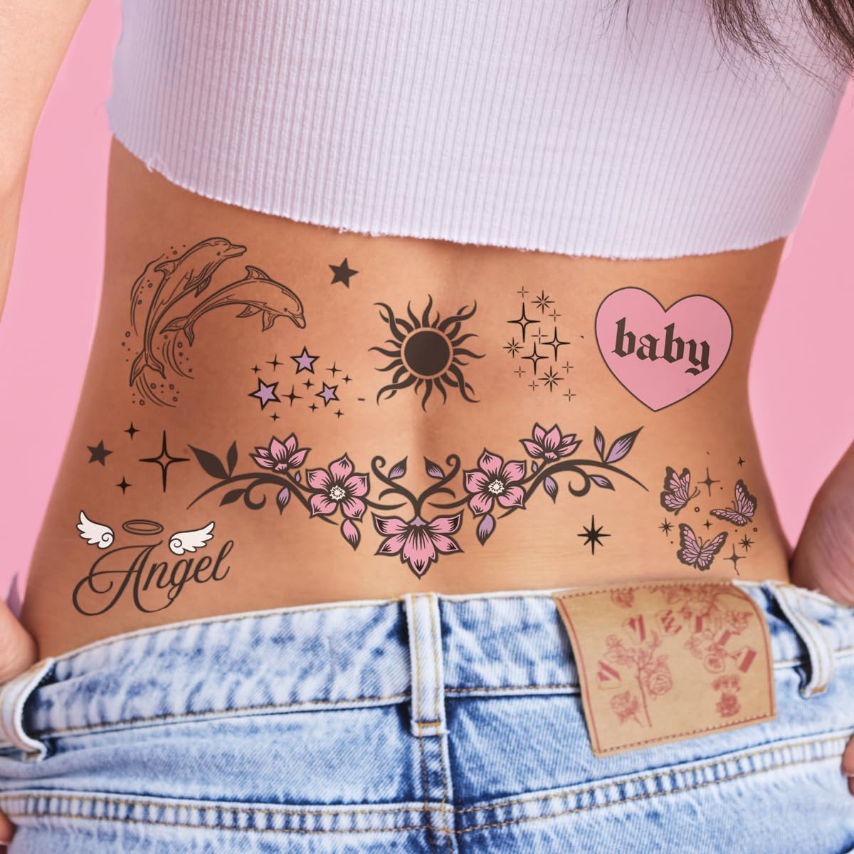 xo, Fetti front packaging showing 56-piece Y2K tattoo set creating fun looks