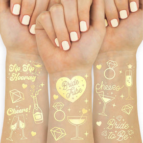 xo, Fetti front packaging showing two gold tattoo sheets for easy party use