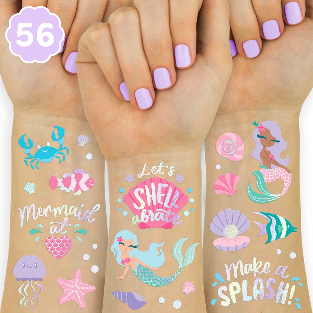 xo, Fetti front packaging showing two tattoo sheets and iridescent designs for parties