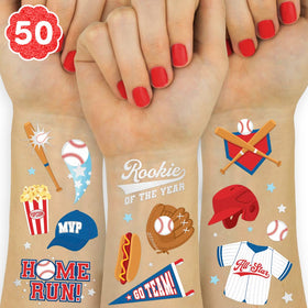 xo, Fetti front sheet showing 56 baseball tattoo designs and quick selection benefit