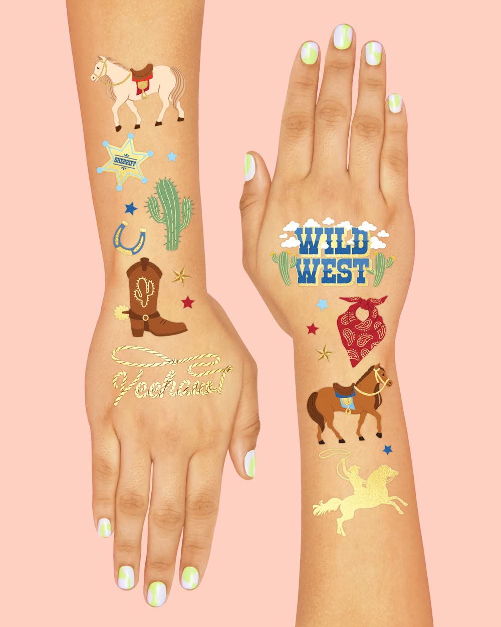 xo, Fetti kids applying tattoo with damp cloth, easy and fun application