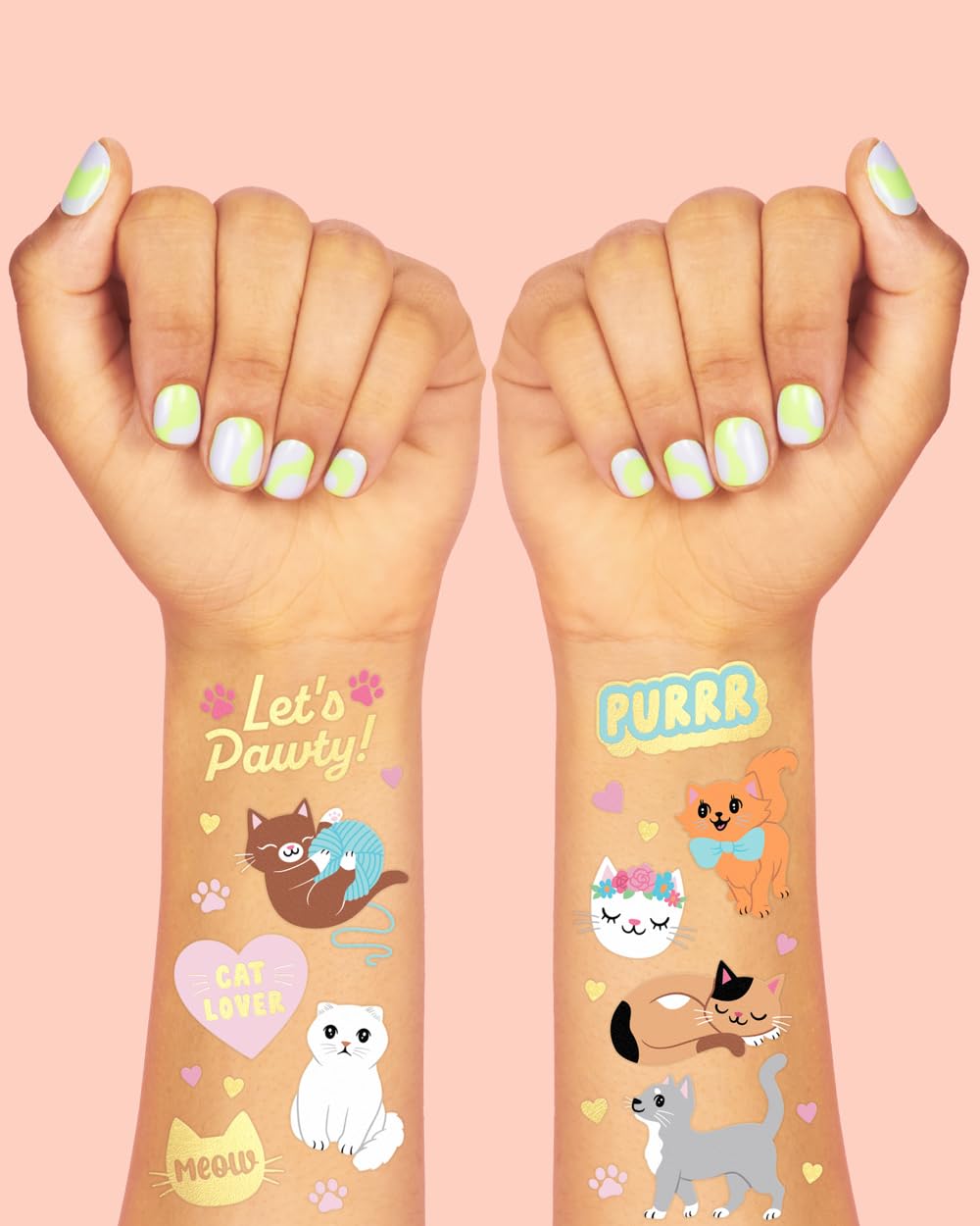 xo, Fetti metallic glitter finish on tattoos highlighting shimmer
