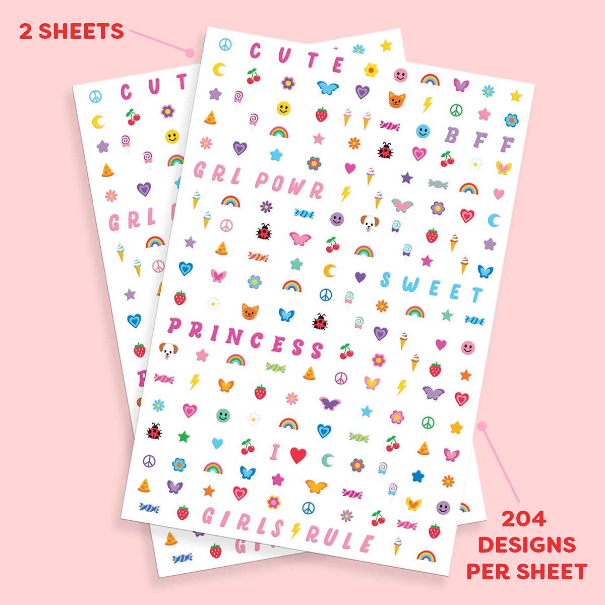 xo, Fetti close-up of sheet detail showing hand-drawn icons for precise placement