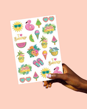 xo, Fetti sheet beside a ruler showing size and quantity clarity