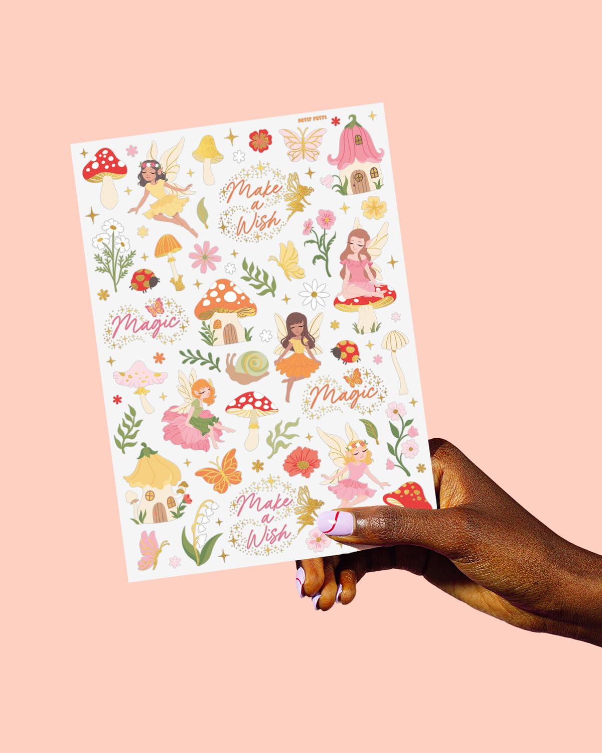 xo, Fetti hand wearing butterfly tattoo for scale, demonstrates true-to-size look