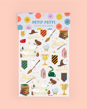 xo, Fetti sheet beside a ruler showing scale and convenience for storage