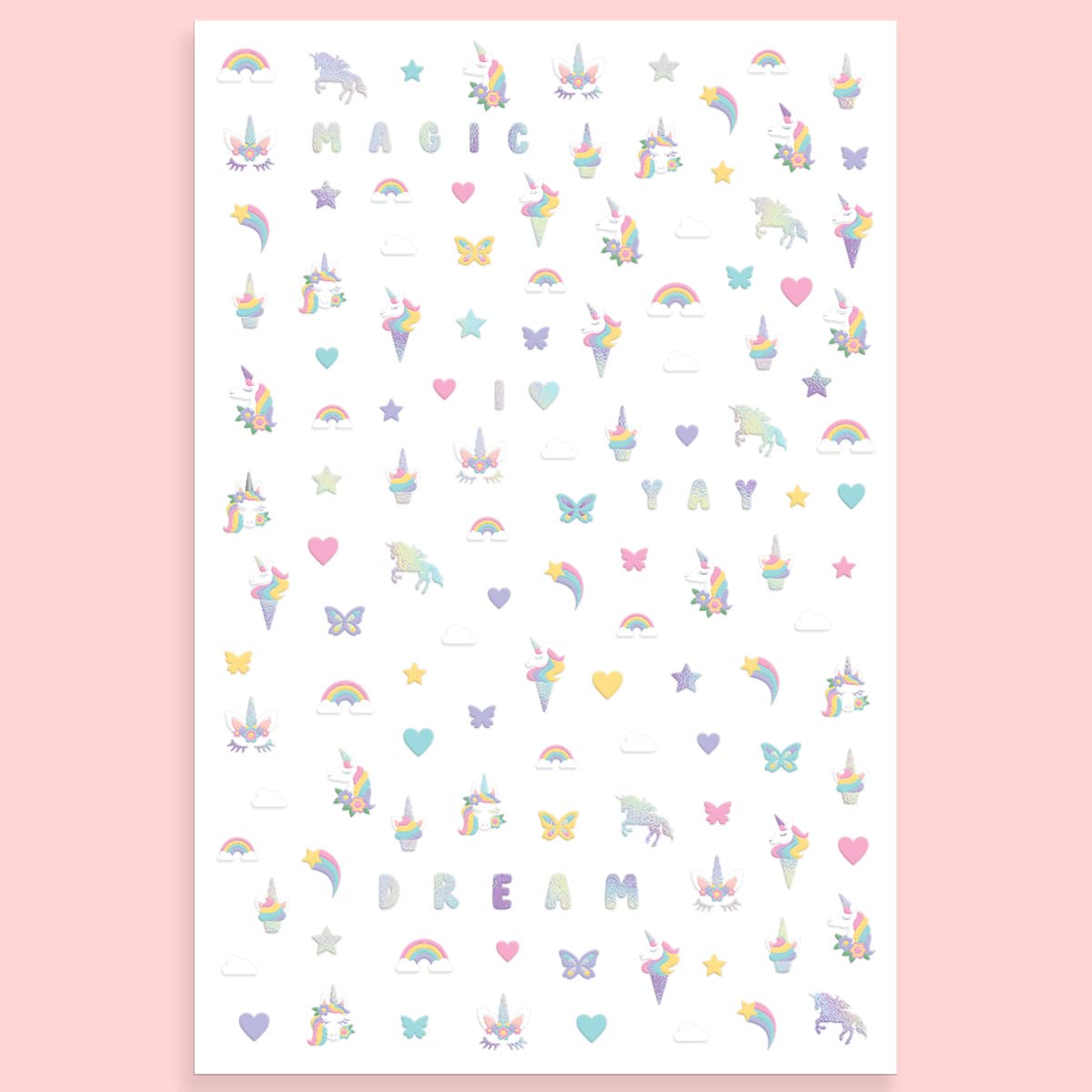 xo, Fetti stickers next to a ruler demonstrating decal sizes for small nails