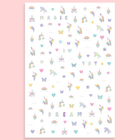 xo, Fetti stickers next to a ruler demonstrating decal sizes for small nails