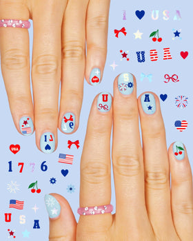 xo, Fetti stickers applied on nails demonstrating finished look and polish boost