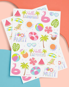 xo, Fetti two full tattoo sheets laid flat showing variety and ease of sharing