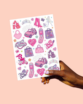 xo, Fetti sheet held in hand for scale benefit: clarifies actual size and quantity