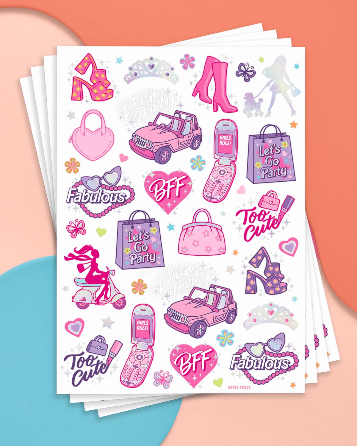 xo, Fetti close-up of sheet details highlighting hand-drawn designs benefit: showcases variety