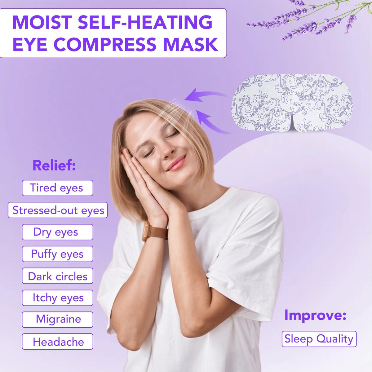 XPCARE mask worn on bedside for relaxation, helps users unwind before sleep