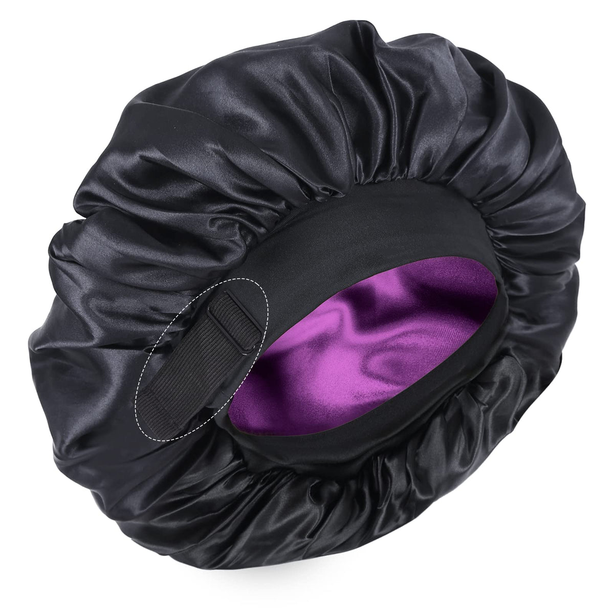 XRACEPHOL front view of bonnet showing black and purple reversible benefits