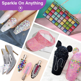 XSEINO decorated phone case craft project showcasing finished sparkle