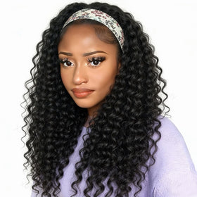 XSY front view deep wave wig showing natural 1B color and full volume benefit