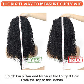 XSY scale comparison hand holding wig to show 20-inch length and density