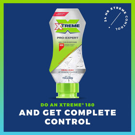 Xtreme clear gel texture on fingertip highlighting non-flaking finish