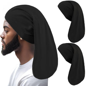 XTREND front view of two black dreadlock caps showing compact packaging and practical pair benefit