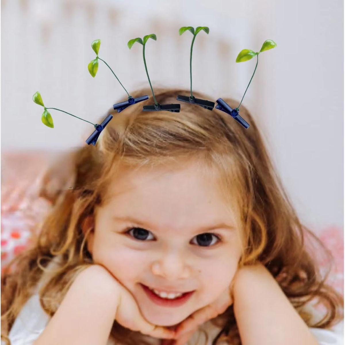 Xtzggys bean sprout clipped in hair adding whimsical nature-inspired style