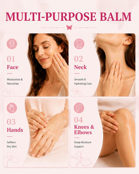 XUEBEIK balm applied to an elbow demonstrating intense hydration and protective barrier