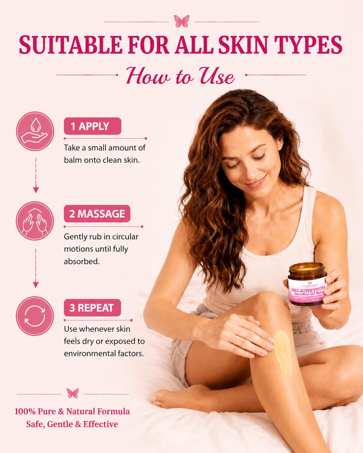 XUEBEIK balm used as a spot treatment on the face to soothe redness and support recovery