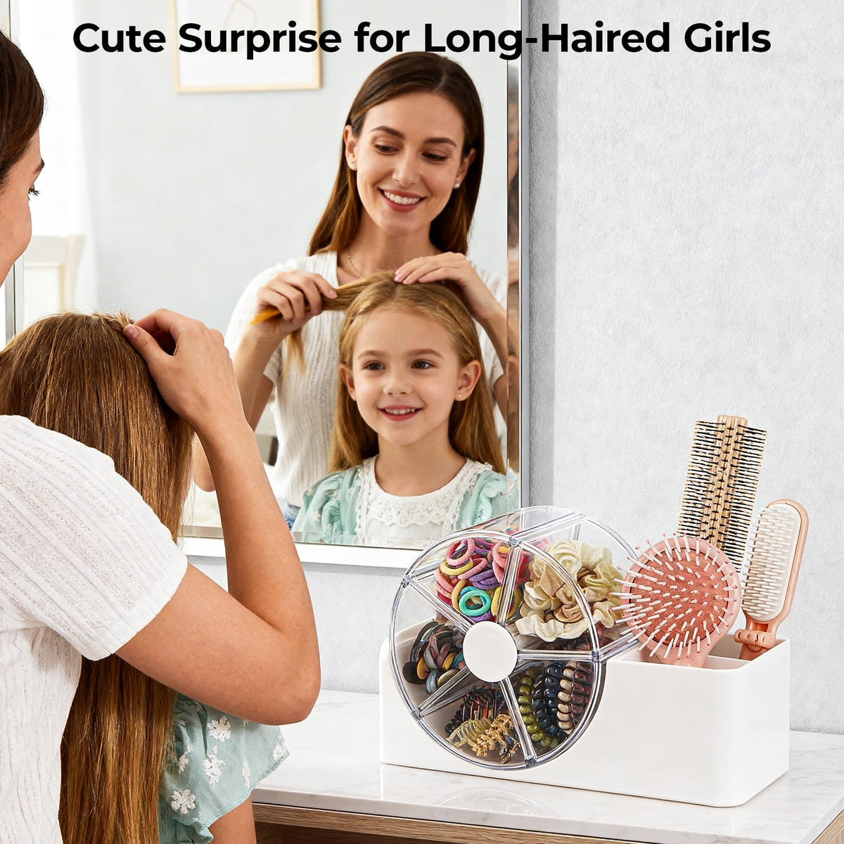 XUHSOLMP lifestyle vanity arrangement keeps kids' accessories organized