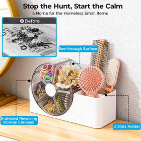 XUHSOLMP top view rotating wheel reveals visible compartments for items