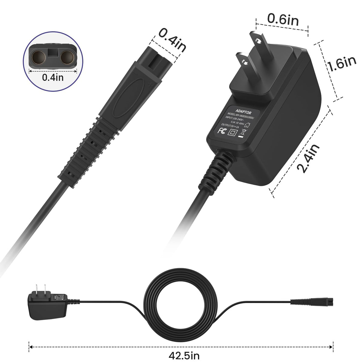 XXSZHY adapter label with specs showing safety certifications and ratings