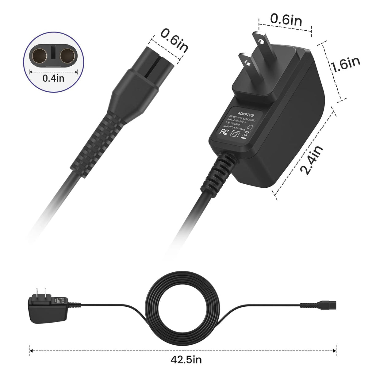 XXSZHY adapter seated on shaver base indicating correct fit and charge