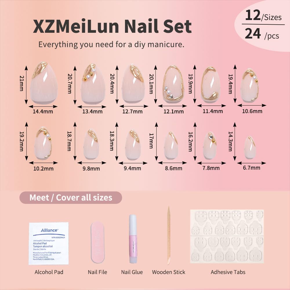 XZMeiLun close-up of 3D gold line and pearl charm for delicate decorative detail